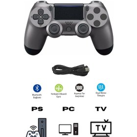 Resim Kablosuz Titreşimli Oyun Kolu Joystick Ps4 Kolu Ps Pc Tv Uyumlu 