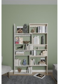 Resim Aden Flat Dekoratif Kitaplık Mermer Desen Traverten 