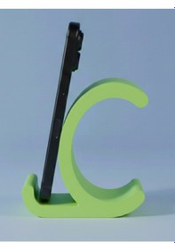 Resim Dekoratif C Harfi Tasarımlı Masaüstü Akıllı Telefon Standı Ve Tutucu Yeşil 