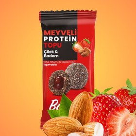 Resim Meyveli Çilekli & Bademli Protein Topları 55gr x 6 Adet 