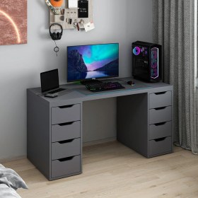 Resim Alen 150 cm 8 Çekmeceli Çalışma & Oyuncu Masası - Antrasit 