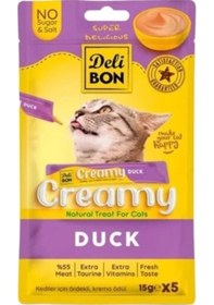 Resim Creamy Ördekli Sıvı Kedi Ödül Maması 5x15 Gr 