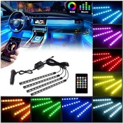 Resim Araç İçi Ayak Altı Müziğe Ve Sese Duyarlı 12 Ledli Rgb Renkli Kumandalı Led 