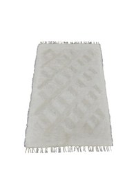 Resim Kilim Antik El Dokuma Yün Tek Renk Tiftik Siirt Battaniyesi 0008 - Yeni - Beyaz 