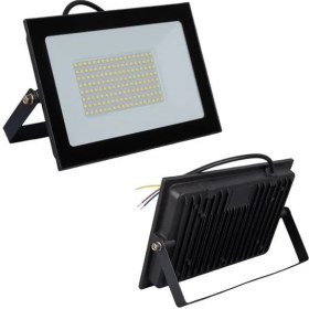 Resim 100 Watt - 220 Volt 6500K IP66 150* Işık Açısı Siyah Slim Kasa Beyaz LED Projektör (4944) 