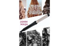 Resim ShiboWavy 25MM Seramik Kaplama Saç Maşası Hızlı Isınma Teknolojisi ile 20 cm Uzun Başlık ve Eldiven 