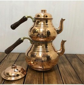 Resim Dövme Bakır Kalın Orta Boy Çaydanlık, B15051 