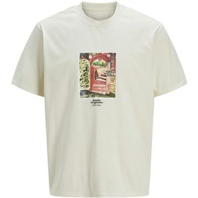 Resim Jack & Jones Erkek T Shirt 12273494 Bej Bej 