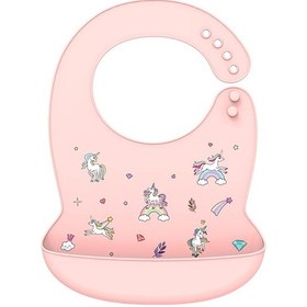 Resim Silikon Babi Önlük Su Geçirmez Tükürük Damlayan Muz Önlükler Karikatür Unicorn-pink Unicorn-pink Çok Renkli 