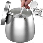 Resim Kapaklı Paslanmaz Çelik Küllük, Dış Mekan Rüzgar Geçirmez, Kaymaz Tabanlı, Dış Mekan Ve İç Mekan Kullanımına Uygun Küllük P20211224763 M Gümüş 