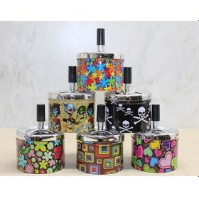 Resim Metal Renkli Basmalı Küllük Yuvarlak 