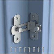 Resim Ahır Kapısı Kilidi, Sürgülü Döner Kilit, 90 Derece Paslanmaz Çelik Köşe Kilidi, Sineklikli Kapı Kapı Durdurucu, 