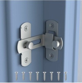 Resim Ahır Kapısı Kilidi, Sürgülü Döner Kilit, 90 Derece Paslanmaz Çelik Köşe Kilidi, Sineklikli Kapı Kapı Durdurucu, 