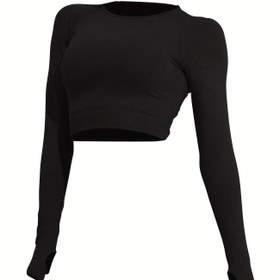 Resim Kadınlar İçin Uzun Kollu Yoga Üstü, Koşu Basketbol Antrenman Pilates Sabah Koşusu Profesyonel Spor Giysileri için Hızlı Kuruyan Fitness Egzersiz Gömleği, Jimnastik Eşyaları, Çabuk Kuruyan Şortlar ve Atletler, İspanyol Baskılı Şık Tasarım 