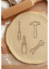 Resim Araçlar Seti Kurabiye Kalıbı, Hamur Şekillendirici, Bisküvi Kalıbı, Kolay Kesim Ucu Beyaz 