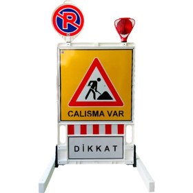 Resim Katlanır Uyarı Levhalı Bariyer 150x90cm 