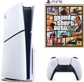 Resim Playstation 5 1 Tb Slim Cd Edition Konsol + Ps5 Gta 5 Oyunu 