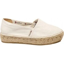 Resim Espadrilles Tommy Glit Beyaz Önü Simli Arkası Deri Hasır Tabanlı Dolgu Topuklu Kadın Ayakkabı 