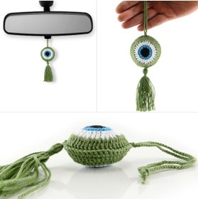 Resim bannt El Örgüsü Nazarlık Araba Süsü (YEŞİL) 