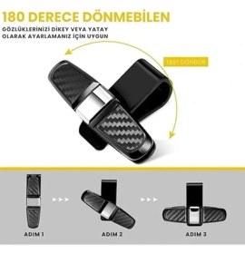 Resim Platinum Araç Içi Gözlük, Kart, Kartvizit Tutucu, Çift Taraflı Klipsli Güneş Gözlüğü Tutucu 