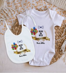 Resim Bitmeyen Kartuş Bebek Body Zıbın Ve Mama Önlüğü 