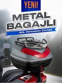 Resim WOGEN WG50 BASİC METAL BAGAJLI ÇANTA (NARDO GRİ) + KARBON DİZLİK HEDİYELİ 