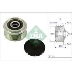 Resim INA 535024010 Alternatör Kasnağı (Rulmanlı) Toyota Uyumlu Urban Cruiser-Verso S 1.4D-4D (10-16) Subaru Trezıa 1.4D 11- 