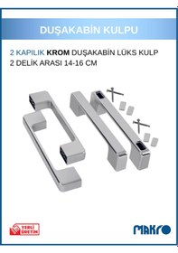 Resim Krom Duşakabin Kulp 14-16 Cm Ayarlı Krom Parlak 