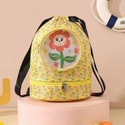 Resim Travel Karikatür Yüzme Çantası Büyük Kapasiteli Kuru ve Islak Ayırma Çantası Çok Fonksiyonlu Su Geçirmez Banyo Çantası Seyahat Spor Saklama Çantası (Yurt Dışından) 