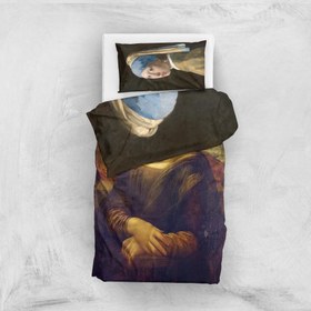 Resim Mona Lisa & İnci Küpeli Kız Çift Taraflı Nevresim Takımı - Tek Kişilik 