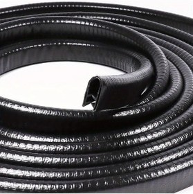 Resim Meridiangoods Black 32.8ft Kenar Dekoratif Lastik U Şekilli Kanal Şerit Metal Kapak Koruyucu Araç Kapak Contası 