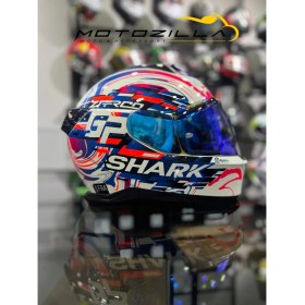 Resim Shark Skwal I3 Zarco Gp Ledli Kapalı Kask Beyaz - Mavi XL Hafif Özellikli (+1 Mavi Vizör) 