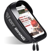 Resim Rogfer Batı Bisiklet Bisiklet Çantası Dokunmatik Ekran Su Geçirmez Mtb Yol Bisikleti Gidon Telefon Çantası Yansıtıcı Ön Çerçeve Çantası Siyah Siyah Siyah 