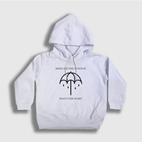 Resim Presmono Unisex Çocuk Spirit Bring Me The Horizon Kapüşonlu Sweatshirt Beyaz 