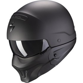 Resim Scorpion Exo Combat Evo Moduler Motosiklet Kaskı (Mat Siyah) 