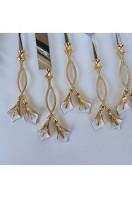 Resim MaviDamla PASTA SERVİS SETİ GALA MİNELİ MODEL GOLD 