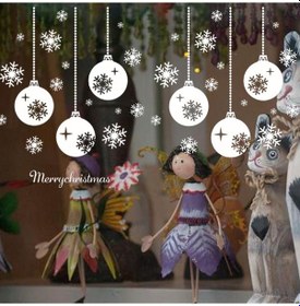 Resim Yaleker "yeniden Kullanılabilir Pvc Noel Duvar Çıkartması - Ev Ve Mağaza Dekorasyonu" Çok Renkli 