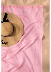 Resim Favora Trend %100 Pamuk Kabartmalı Plaj Havlusu - Pembe 