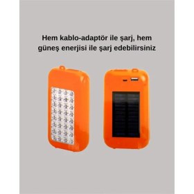 Resim SiHako Gold Silver GS-875 &amp; Işıldak - Güneş Paneli, 32 Led, 10000 Mah, Çift Çıkış 