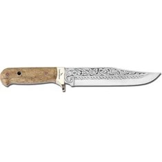 Resim Bora Knives Bora 402 Büyük Bowie Tamarind Ağacı Sap Gravürlü Bıçak 