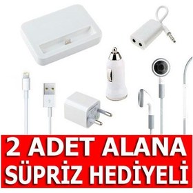 Resim iphone Uyumlu 5-6-7 Şarj Aleti Seti Kulaklık Usb Çakmaklık Araç Şarj 