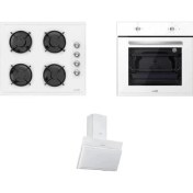 Resim Luno Luno Silverline Beyaz Cam Ankastre Set-3 Yıl Garantili 