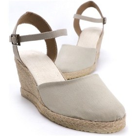 Resim Star Tombis Gerçek Elişi Bej Kadın Dolgu Topuk Espadril Handmade Bej 