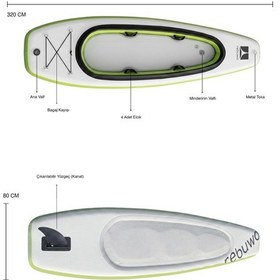 Resim Kano Ve Paddle Board Seti İkisi Bir Arada Sup Board Şişme Kayak Yeşil 