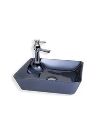 Resim Lena - Tezgah Üstü Porselen Lavabo Metalik Lacivert - E-4620l Lacivert 