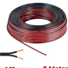 Resim Elektrik Tesisat Kordon Kablosu 2x0 75MM 5 Metre Siyah Kirmizi 