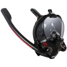 Resim Soulader Tam Yüz Dalış Maskesi Şnorkelli - Su Geçirmez Kuru Şnorkel Tüpü İle Rahat Nefes Alma, Yüksek Görüş Açıklığı, Profesyonel Serbest Dalış Ve Yüzme Ekipmanı Siyah 