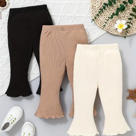 Resim Sonbahar ve Kış Yeni Gençler için Düz Renk Giysiler Kız Çocukları Zil Pantolonlar ve Çok Yönlü Pantolonlar, Dış Mekanlar İçin Mükemmel 
