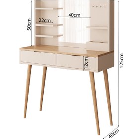 Resim Bimossa A40 Bella Çekmeceli Makyaj Masası - Meşe - Kumtaşı 