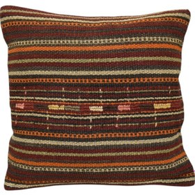 Resim Zehra Abla Halı Yeni El Dokuma Dekoratif Kilim Kırlent Yastık Kılıfı 6555 Çok Renkli 